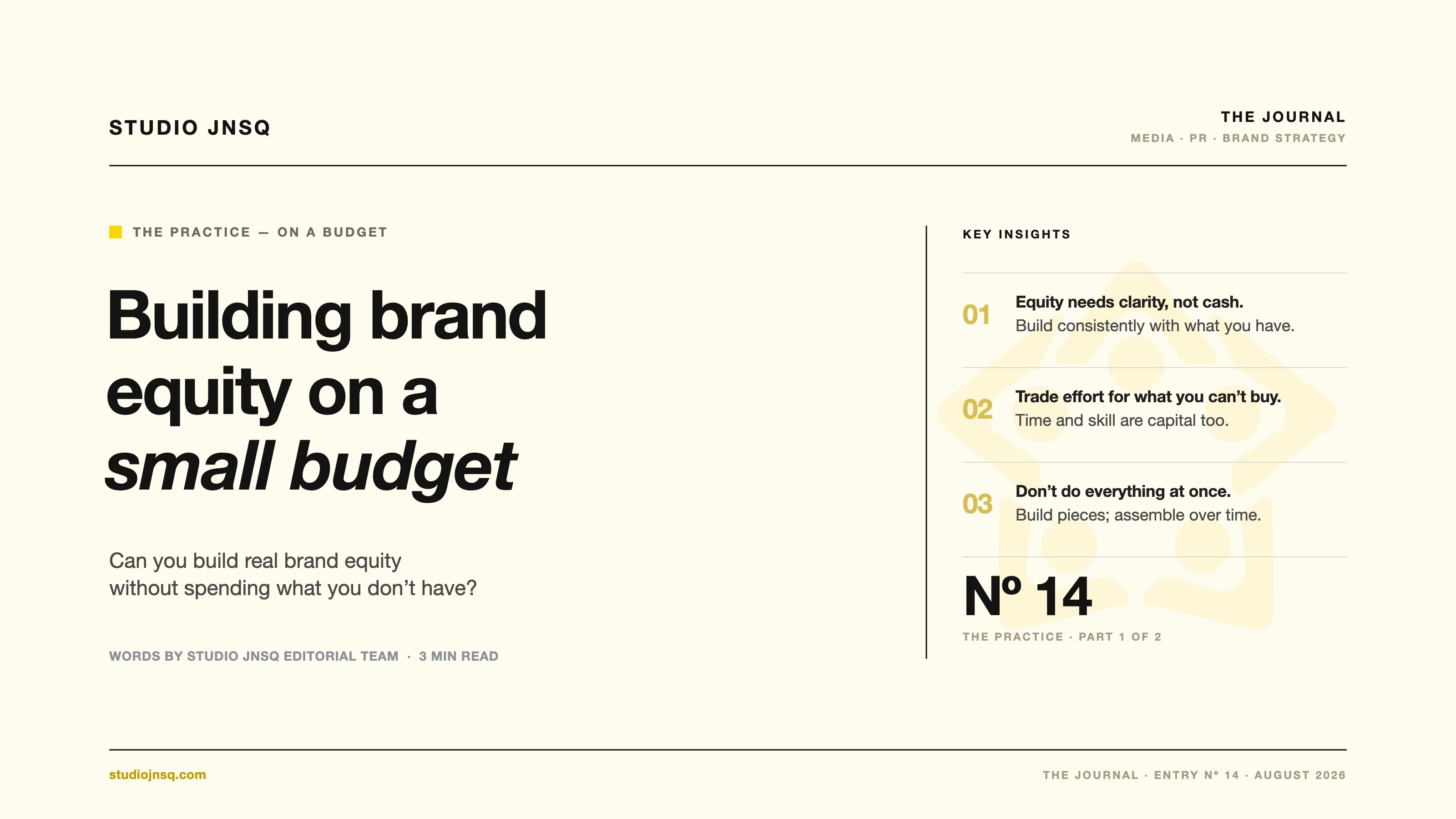 How Do You Build Brand Equity on a Small Budget?