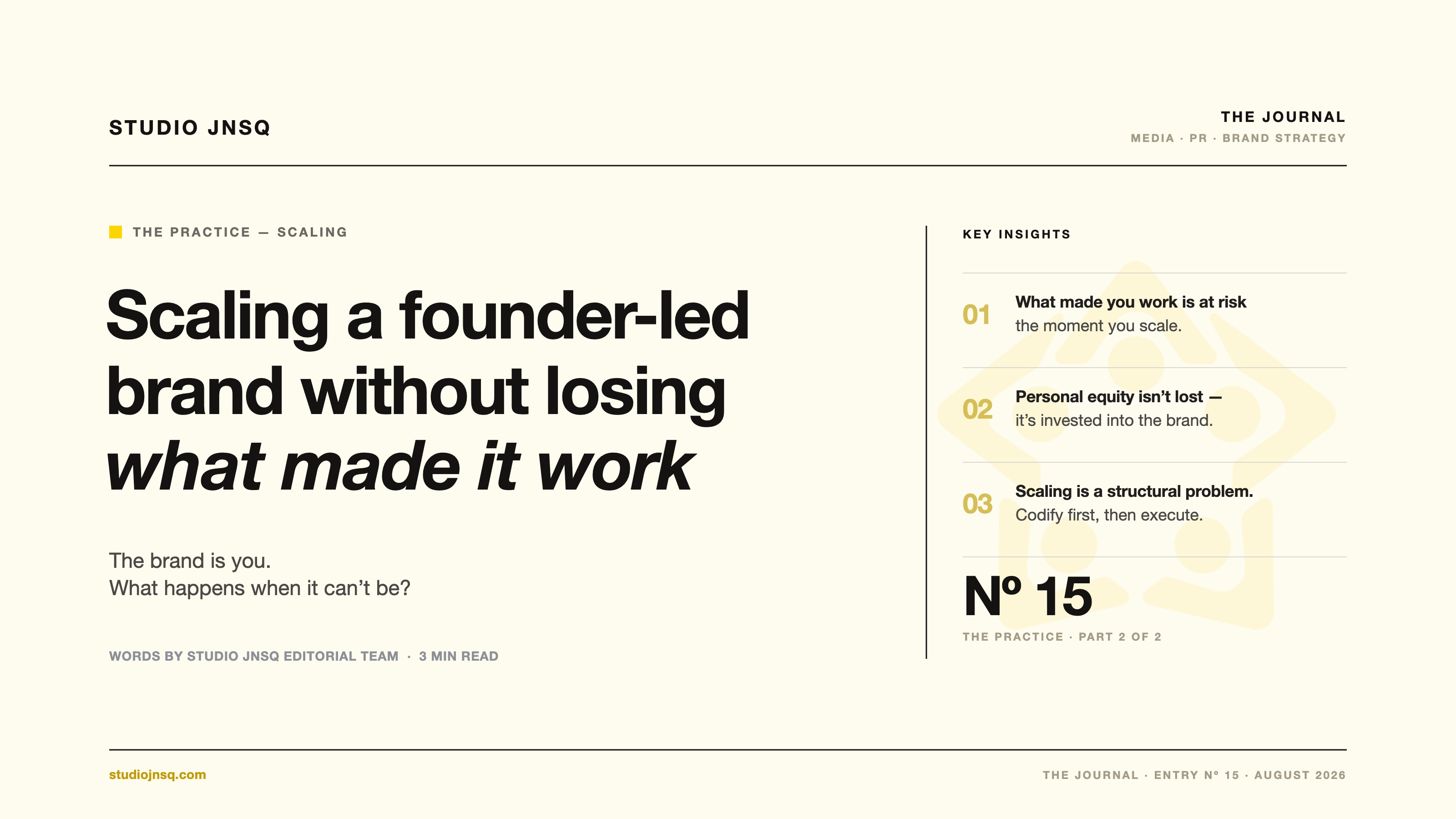 How Do You Scale a Founder-Led Brand Without Losing Equity?