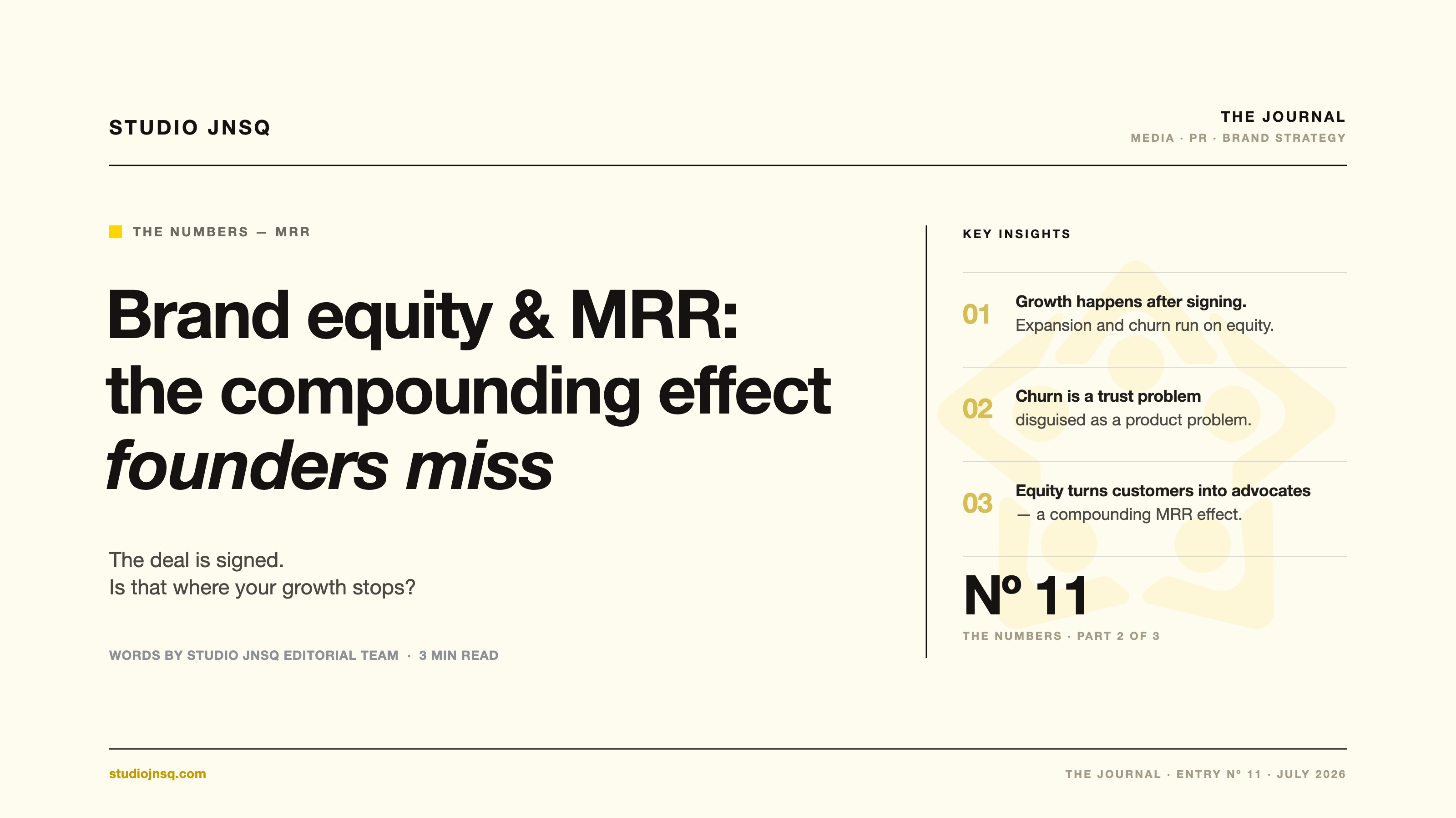 How Does Brand Equity Compound MRR Growth Most Founders Miss?