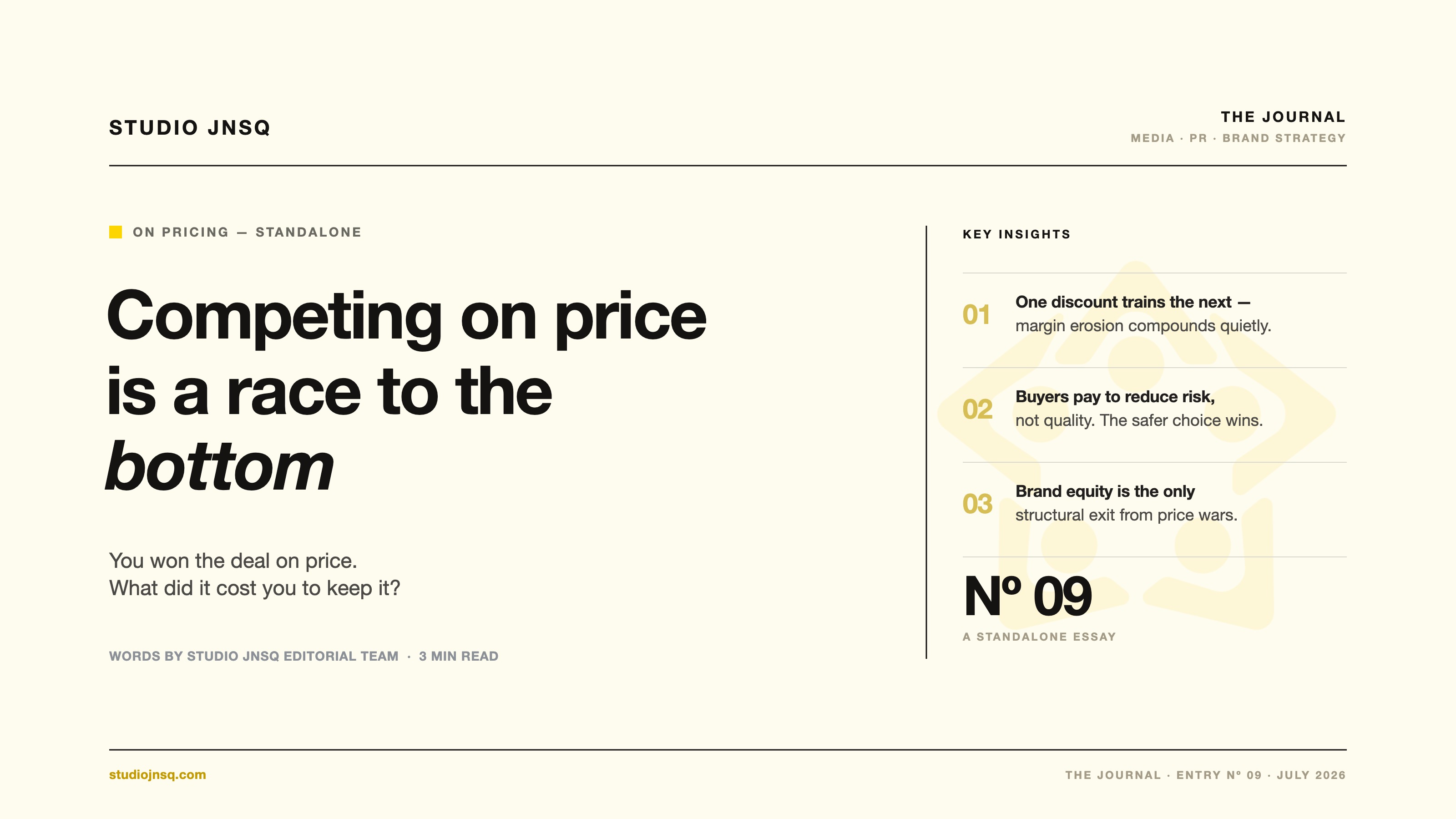 Why Is Competing on Price a Race to the Bottom for Your Brand Equity?