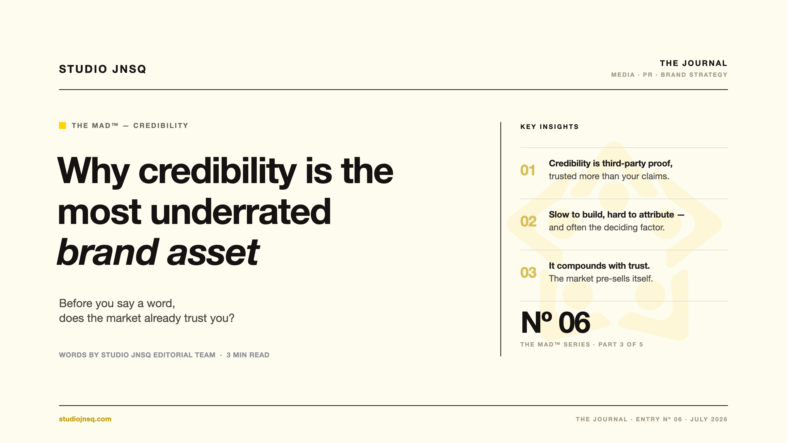 Why Is Credibility the Most Underrated Brand Equity Asset?